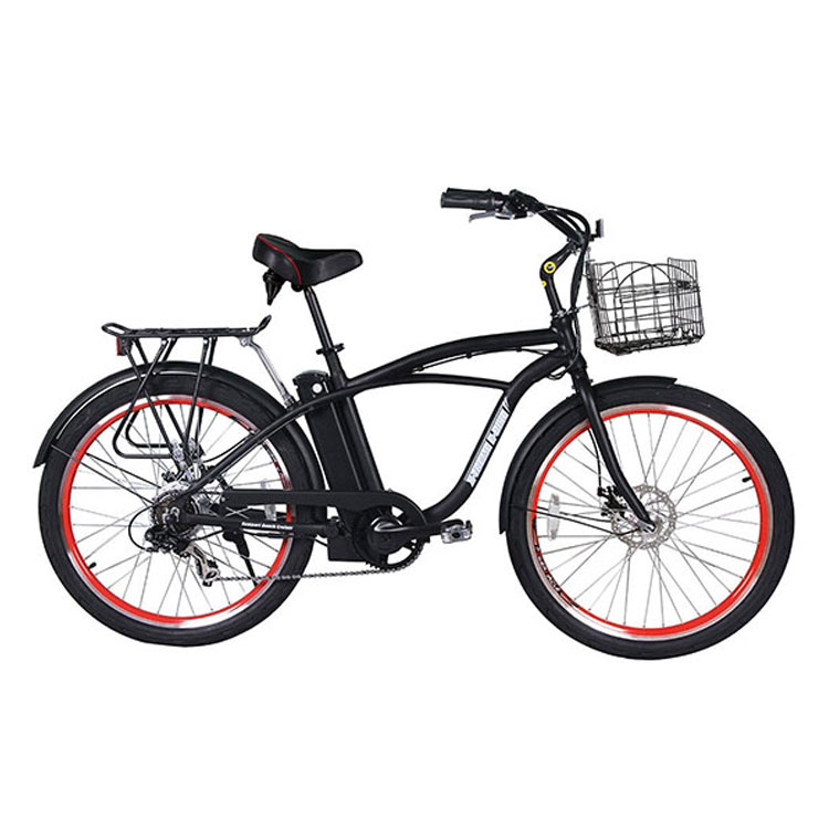 Electric bicycle with 5 levels of pedal-assist and throttle to augment your peddling, making obstacles like hills and headwind more manageable while allowing you to travel further without getting as tired. Equipped with drink holder and rear cargo rack to carry essentials and bring home shopping items.